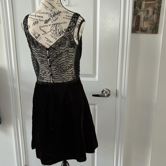 GUNNE SAX 1980's Jessica Mcclintock Vintage Black Mini Dress - Size 7/8 - Picture 6 of 13